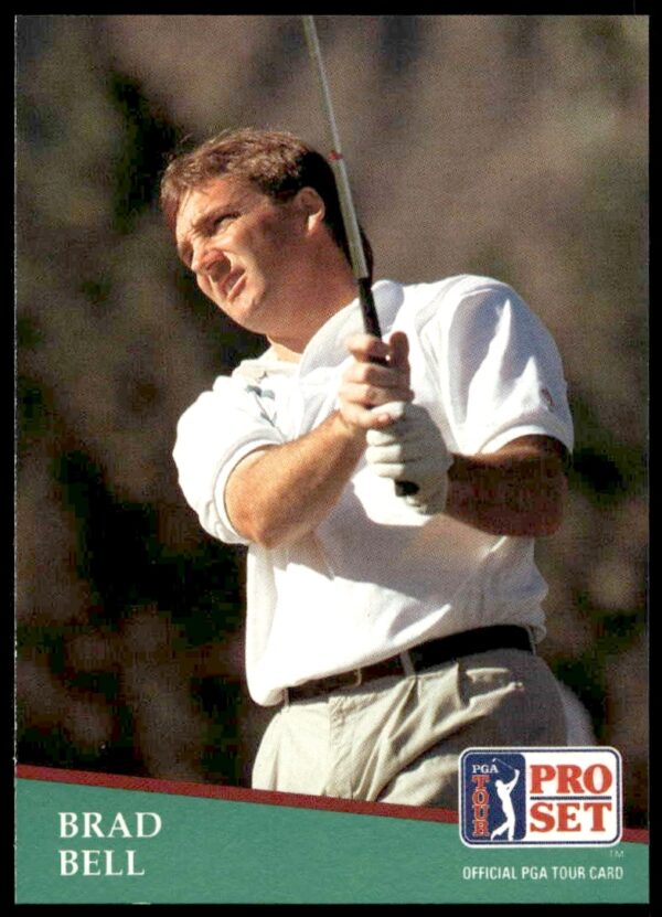 Brad Bell 1991 PGA Tour card, mid-swing, #170, vibrant golf setting.