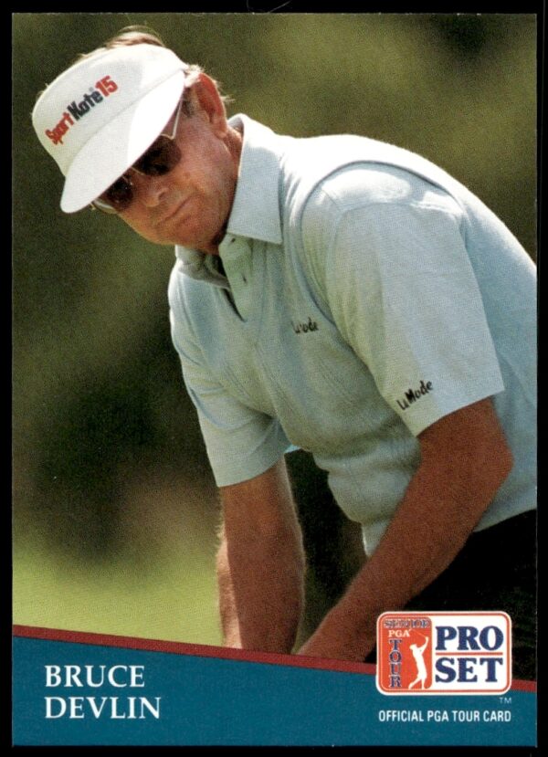 Bruce Devlin 1991 PGA Tour Pro Set Card #197, golfing pose.