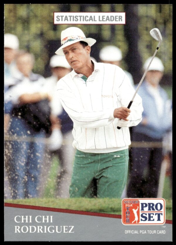 Chi Chi Rodriguez 1991 Pro Set Golf Card #277, mid-swing on PGA Tour.