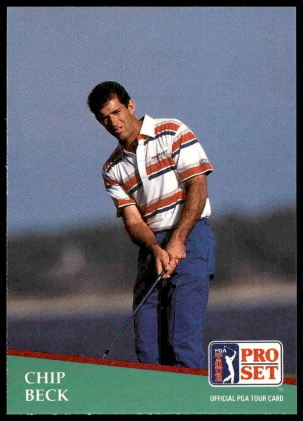 Chip Beck golfing 1991 PGA Tour Pro Set card #71.