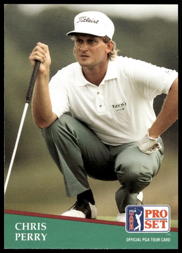 Chris Perry 1991 PGA Tour Card #137, showcasing golf swing, collectible sports memorabilia.