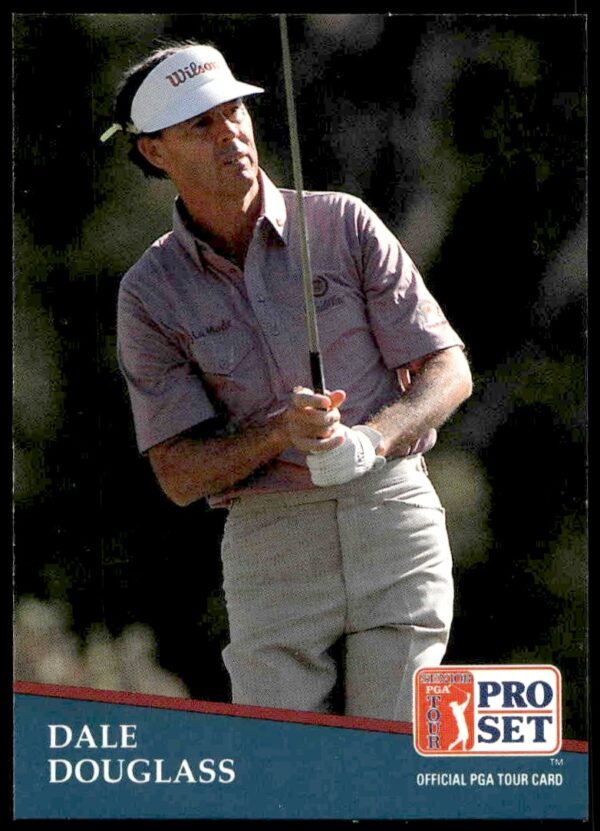 Dale Douglass 1991 Pro Set PGA Tour Card #202, showcasing his golf swing.