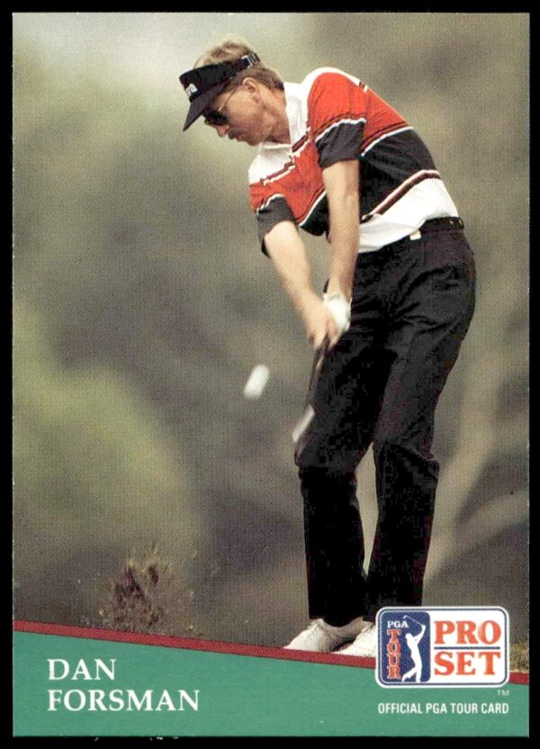 Dan Forsman 1991 PGA Tour trading card front, featuring action shot on golf course.