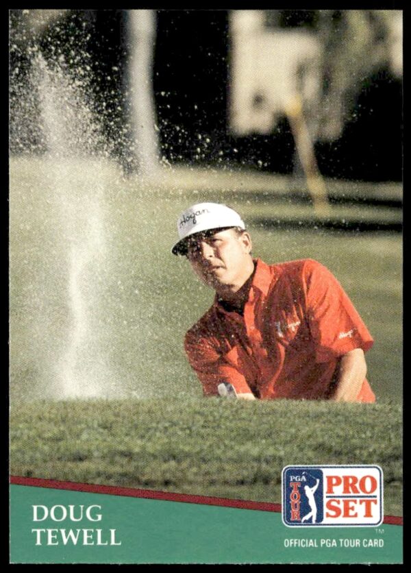 Doug Tewell 1991 Pro Set Golf Card #107, showcasing his focused portrait and iconic attire.