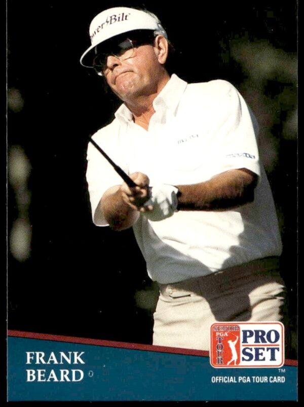 Frank Beard mid-swing on 1991 PGA Tour Pro Set card #227 front.