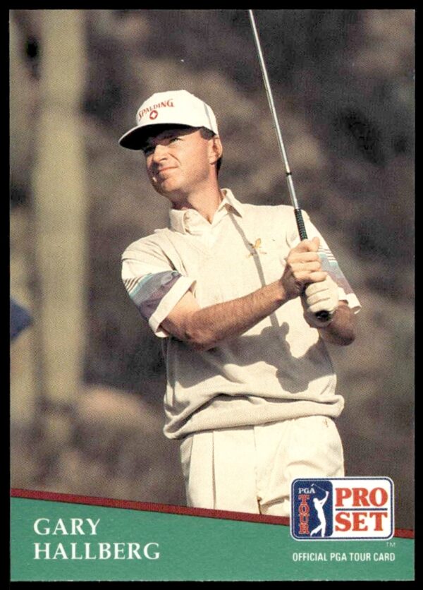 Gary Hallberg 1991 PGA Tour card, mid-swing, Pro Set #29.