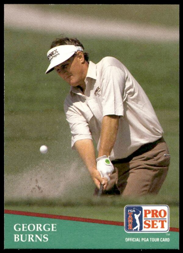 George Burns 1991 Pro Set PGA Tour Card #169 – Front View, Golf Swing Image.