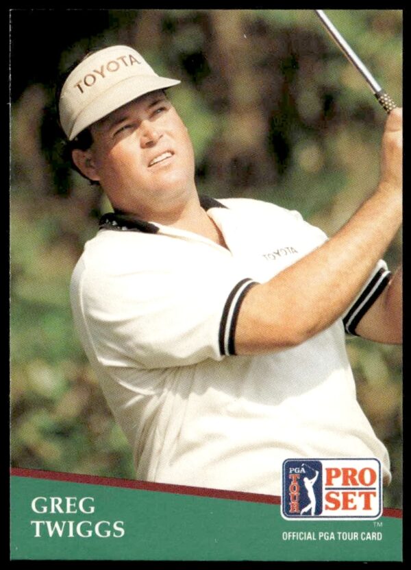 Greg Twiggs 1991 Pro Set PGA Tour Card #191, golfer mid-swing on scenic course.