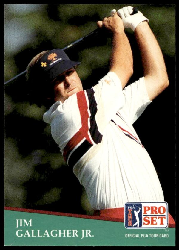 Jim Gallagher Jr. 1991 Pro Set PGA Tour Card #115 with action golf swing.