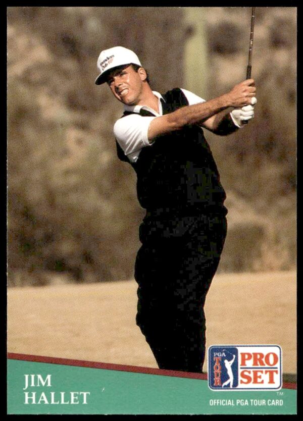 Jim Hallet 1991 PGA Tour card #116 showing golf stance and attire.