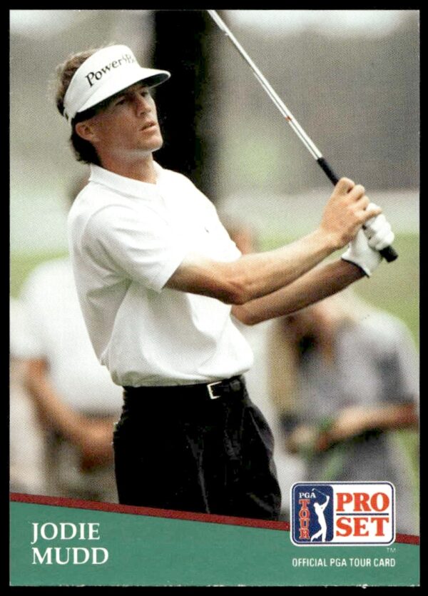 1991 PGA Tour card front: golfer Jodie Mudd in action, number 8.
