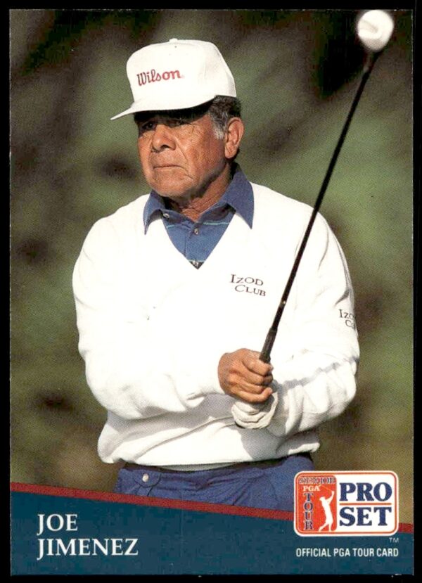 Joe Jimenez 1991 Pro Set PGA Tour golf card, #209, featuring mid-swing action.