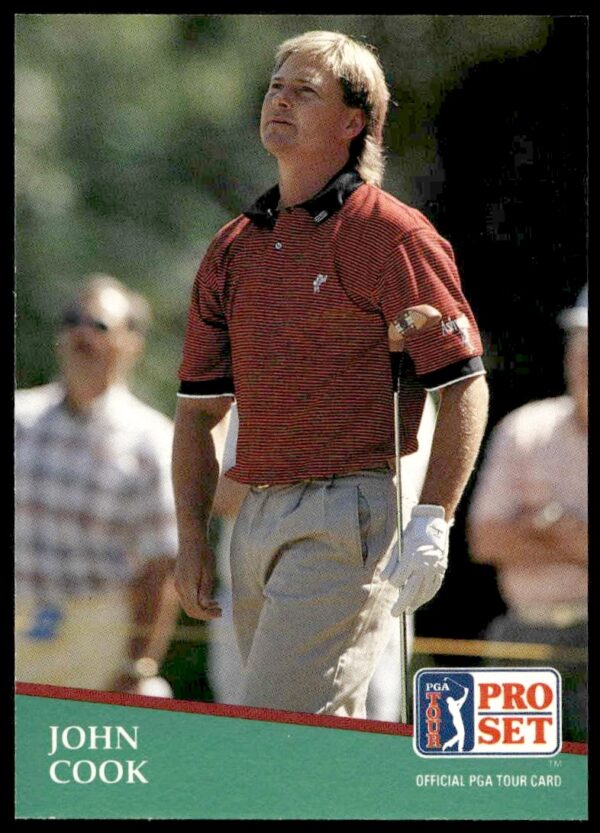 John Cook mid-swing on 1991 Pro Set PGA Tour Card #44.