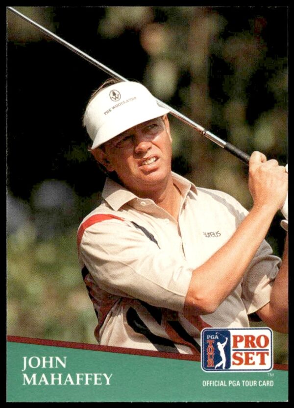 Front of 1991 Pro Set PGA Tour Card #40 featuring golfer John Mahaffey.