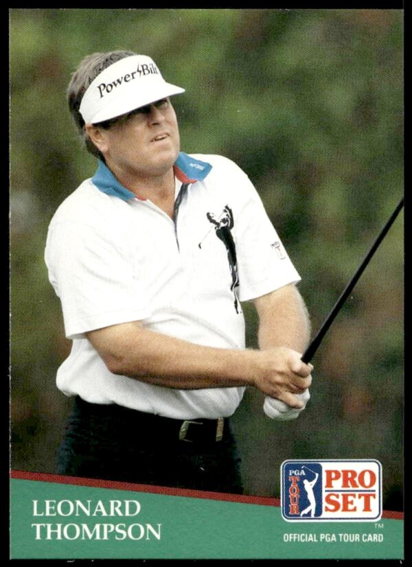 Leonard Thompson 1991 Pro Set PGA Tour Golf Card #167, featuring iconic pro golfer image.