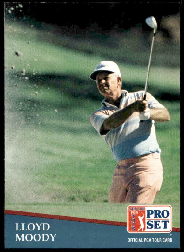 1991 Pro Set PGA Tour card of Lloyd Moody, #260, featuring vibrant mid-swing action shot.