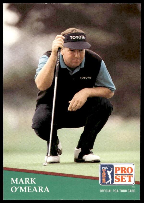 Pro Set 1991 PGA Tour Mark OMeara golf card #113 featuring mid-swing action.
