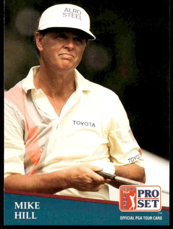 Front view of Mike Hills 1991 Pro Set PGA Tour trading card #210.
