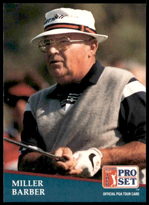 1991 Pro Set PGA Tour card featuring golfer Miller Barber, card number 250.