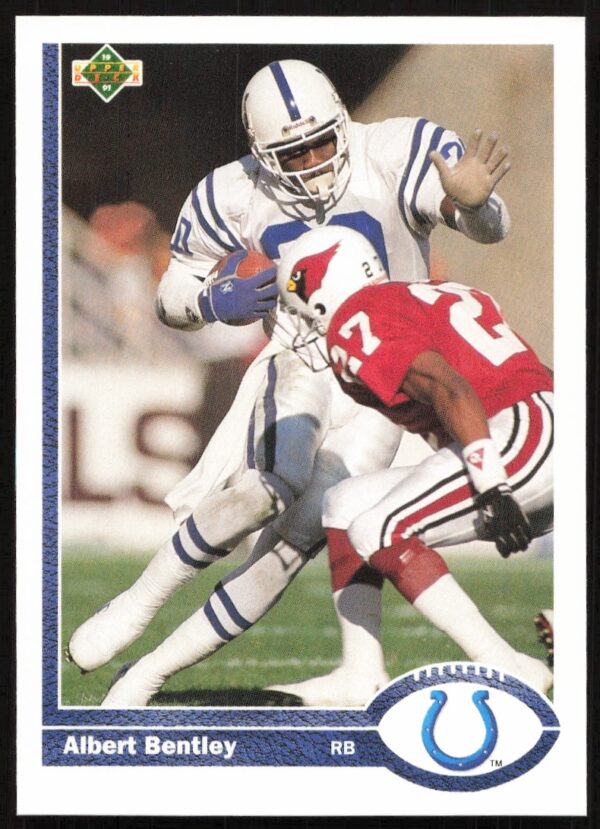 Albert Bentley 1991 Upper Deck #157 trading card, featuring action shot in team jersey.
