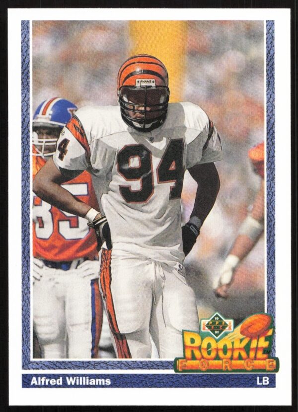 1991 Upper Deck Alfred Williams Football Card #623, showing action-packed image, sought by collectors.