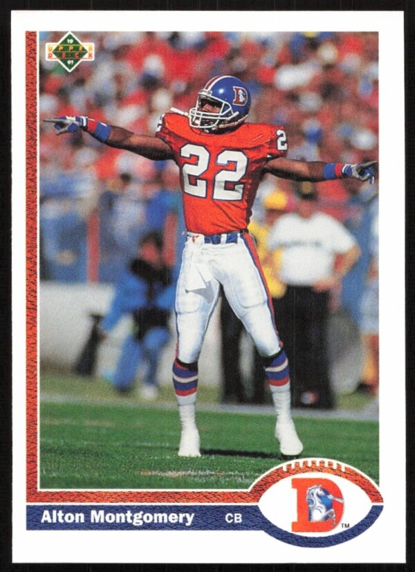 1991 Upper Deck football card featuring Alton Montgomery in action, card #311 front view.