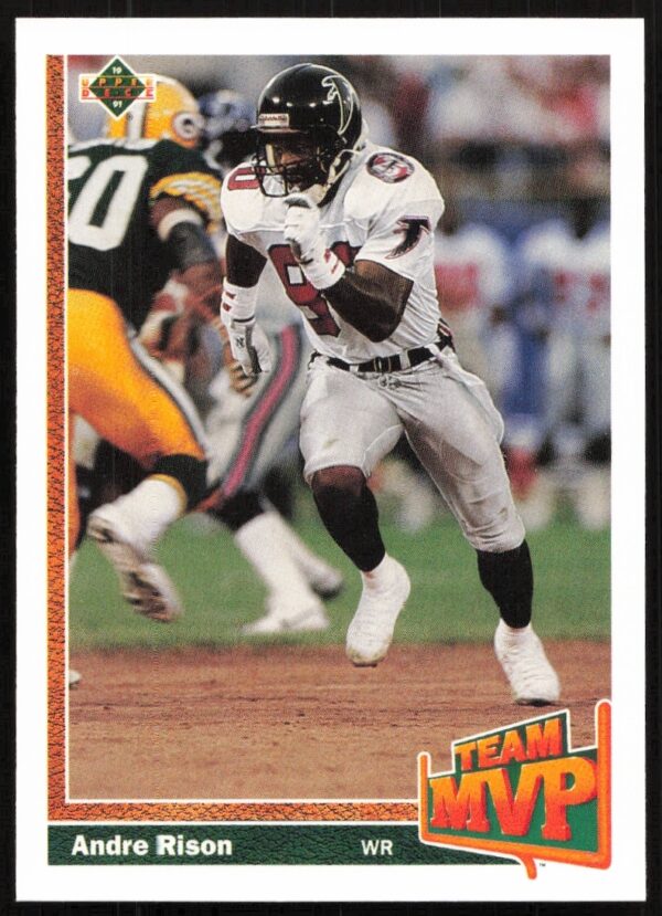 Andre Rison 1991 Upper Deck #451, Atlanta Falcons NFL wide receiver action photo.