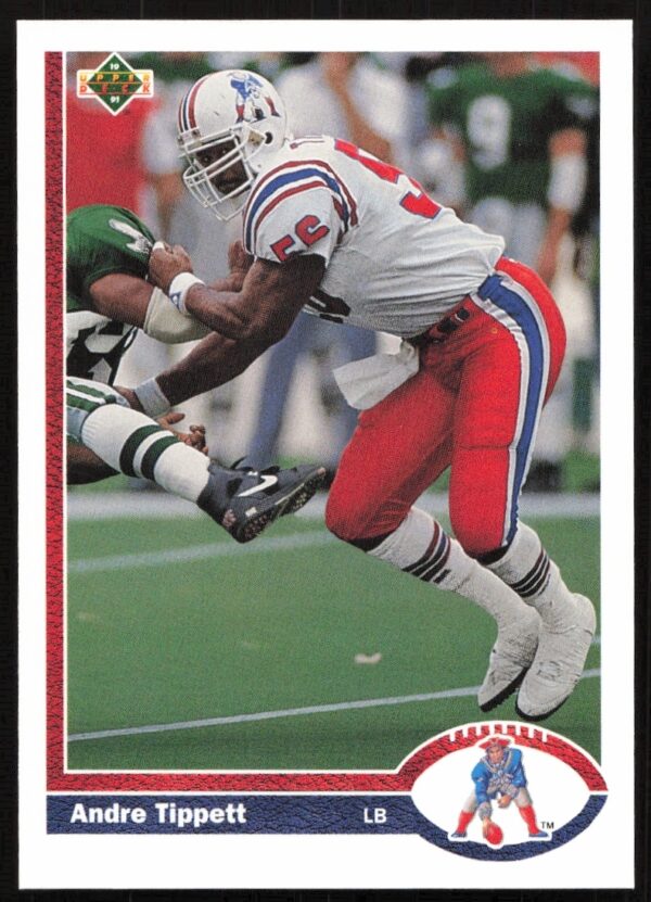 1991 Upper Deck Football Card of Andre Tippett, New England Patriots, #354.