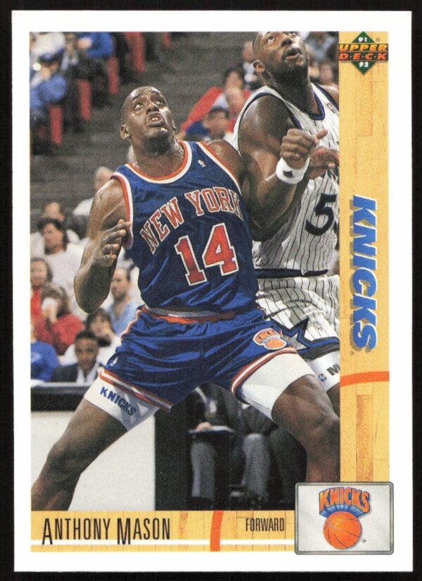 Anthony Mason 1991 Upper Deck #430 Basketball Card Front Image in Knicks Uniform