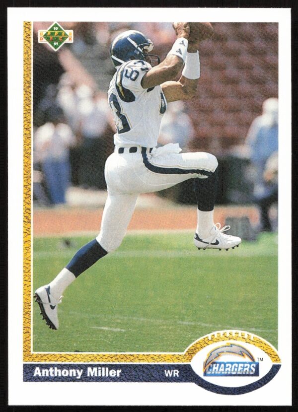Vintage 1991 Anthony Miller Upper Deck Card #126, NFL collectible.