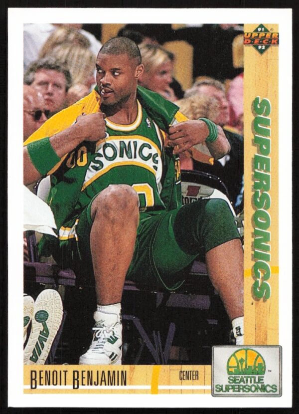 Benoit Benjamin 1991 Upper Deck card #159, showcasing dynamic in-game basketball action.