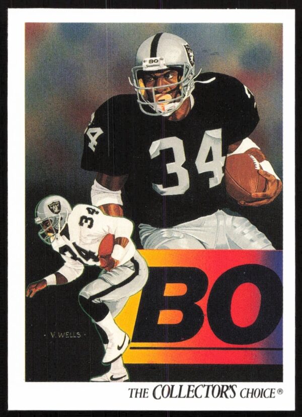 Bo Jackson 1991 Upper Deck #93 sports card featuring him in football gear.