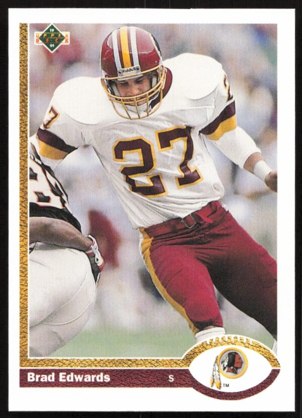 Brad Edwards 1991 Upper Deck #684 football card featuring dynamic action shot.