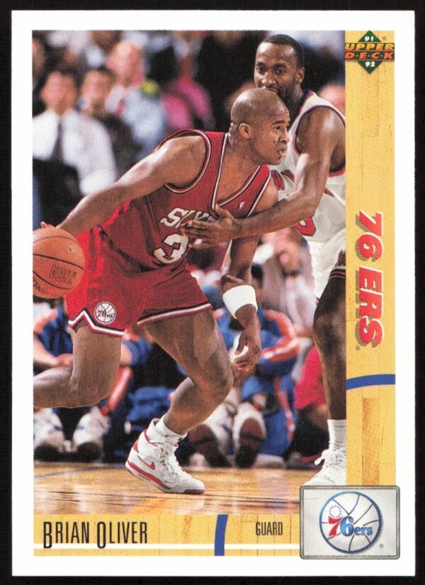 Brian Oliver 1991 Upper Deck basketball card #119, featuring player in team uniform.
