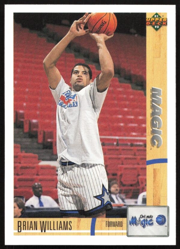 Brian Williams 1991 Upper Deck card #499 front, action shot in baseball uniform.