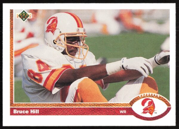 Bruce Hill 1991 NFL Card, Upper Deck #489, Tampa Bay Buccaneers, Action Shot