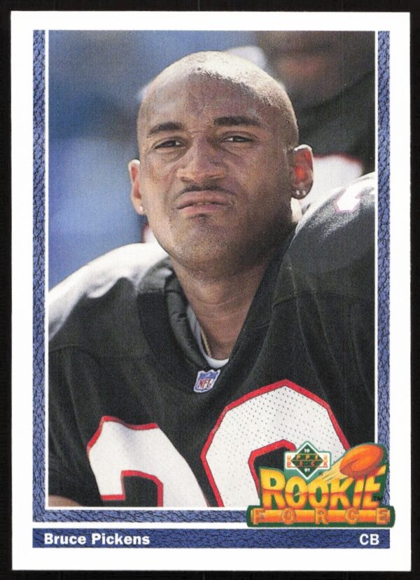 Bruce Pickens 1991 Upper Deck rookie card #649, NFL player in team uniform.