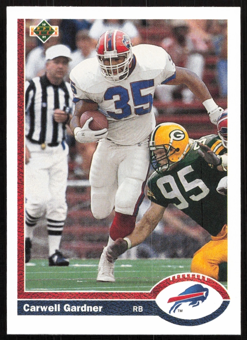 Carwell Gardner 1991 Upper Deck #526 trading card front, Buffalo Bills fullback.