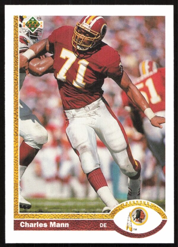 Charles Mann NFL 1991 Upper Deck Trading Card #278 Front View