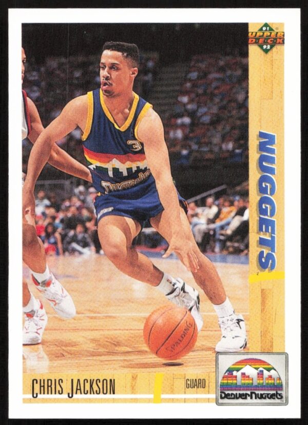 1991 Upper Deck Chris Jackson basketball card #319, featuring his Denver Nuggets action shot.