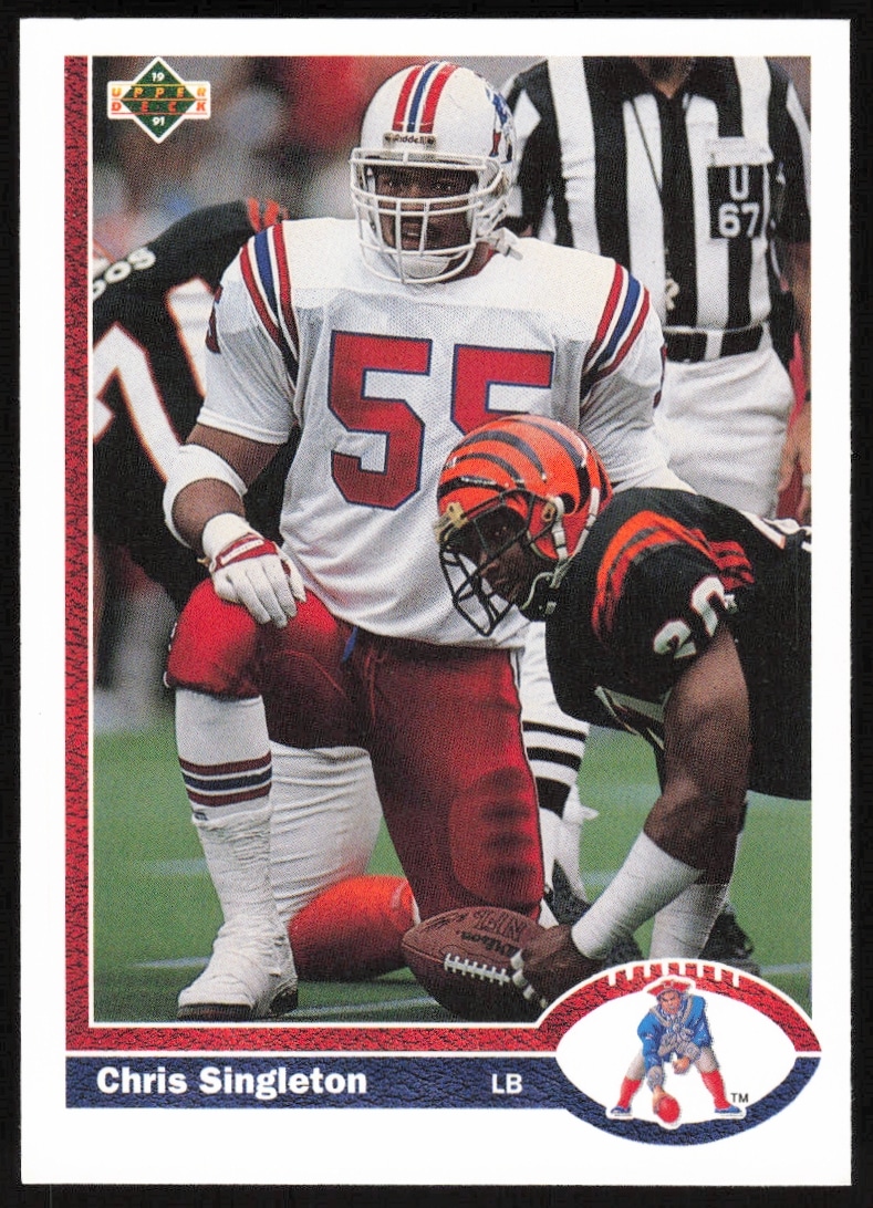 Chris Singleton rookie baseball card from 1991, Upper Deck #408, vibrant colors, front view.