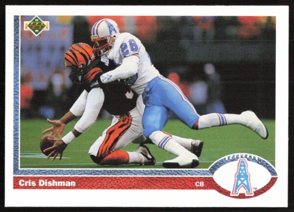 Houston Oilers Cris Dishman 1991 Upper Deck football card #279 front view.