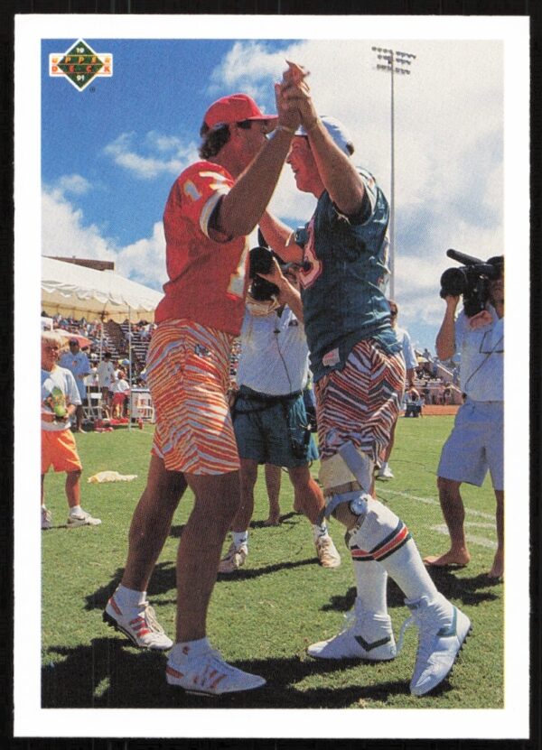 1991 Upper Deck Trading Card: Dan Marino & Steve DeBerg, NFL Quarterbacks.