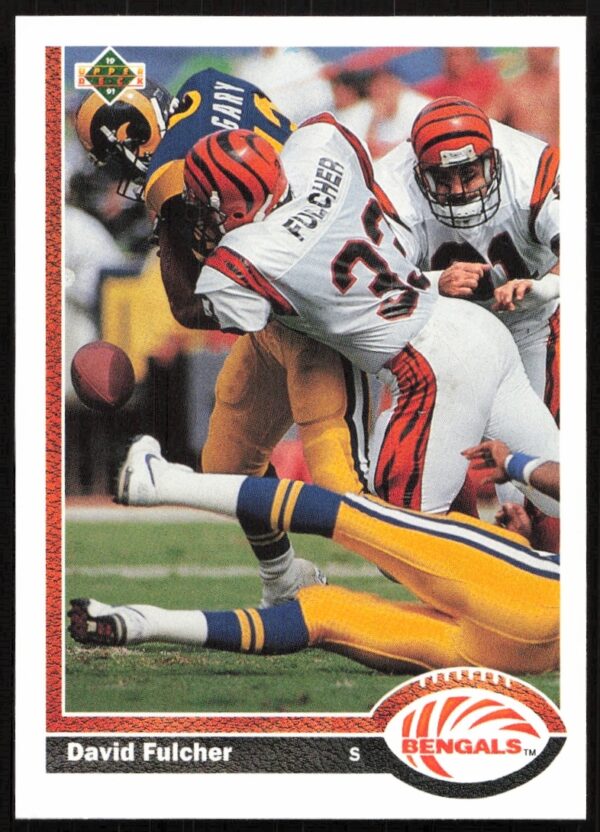 1991 Upper Deck card featuring David Fulcher in Bengals uniform, card number 363.
