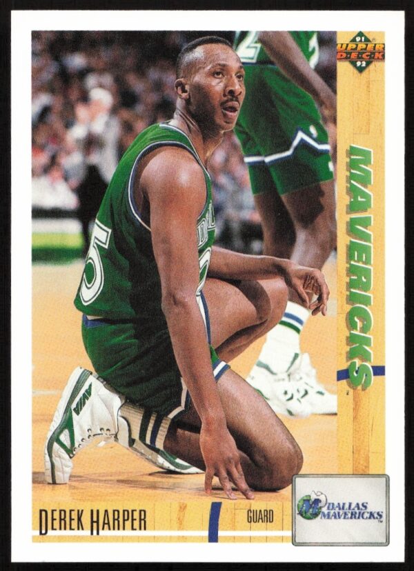Derek Harper 1991 Upper Deck basketball card #137, Dallas Mavericks, action shot.
