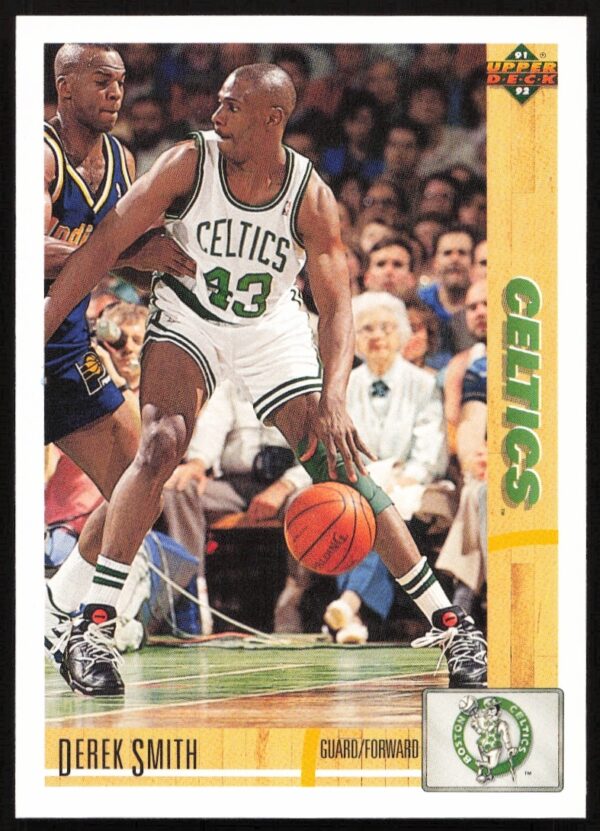 Front view of 1991 Upper Deck Derek Smith #27 basketball trading card.