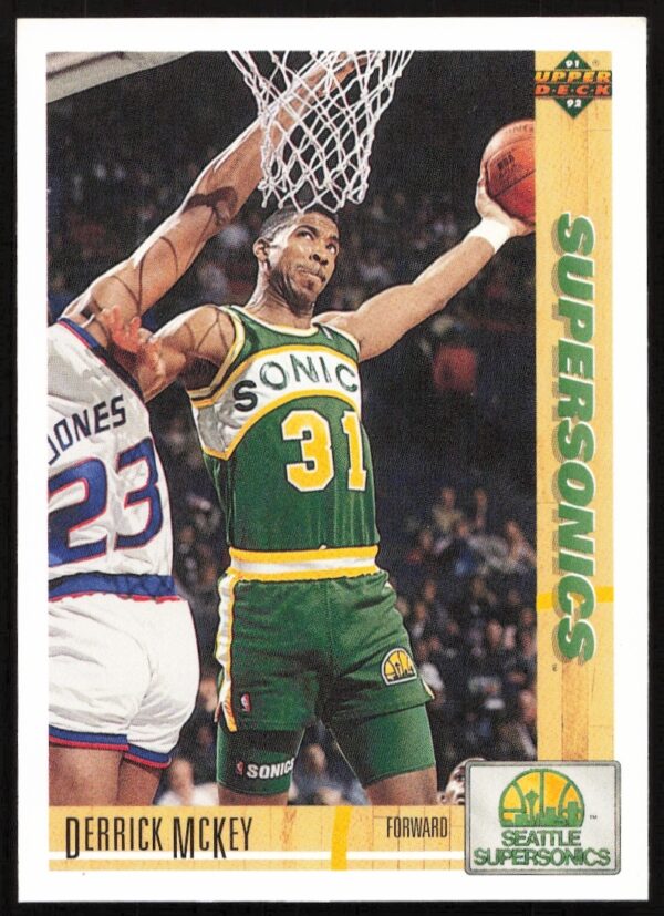 Derrick McKey 1991 Upper Deck #361 Basketball Card (Front) Seattle SuperSonics Action Image