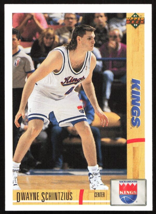 Dwayne Schintzius 1991 Upper Deck Basketball Card #412, showcasing NBA action and athletic skill.