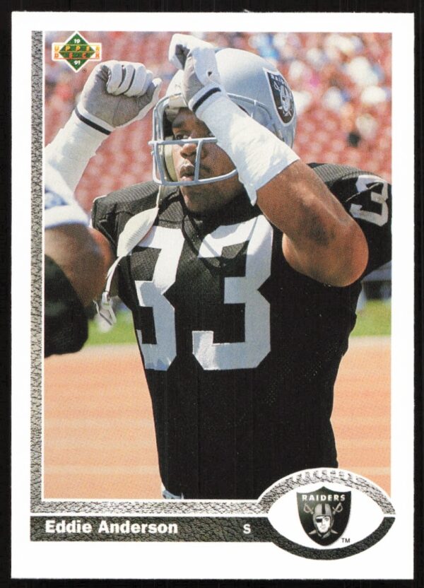 Eddie Anderson 1991 Upper Deck Card #287, NFL gameplay in uniform, front view.