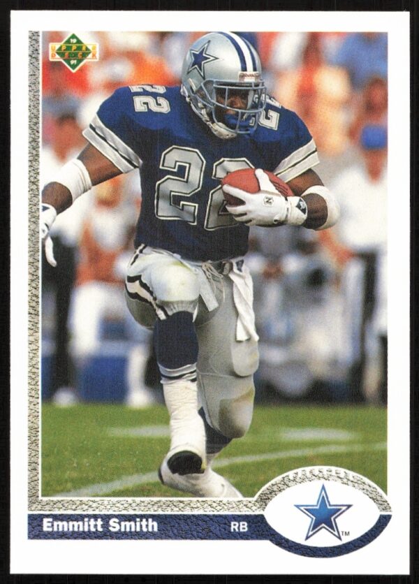 Emmitt Smith 1991 Upper Deck Trading Card #172 Front, Dallas Cowboys Running Back.
